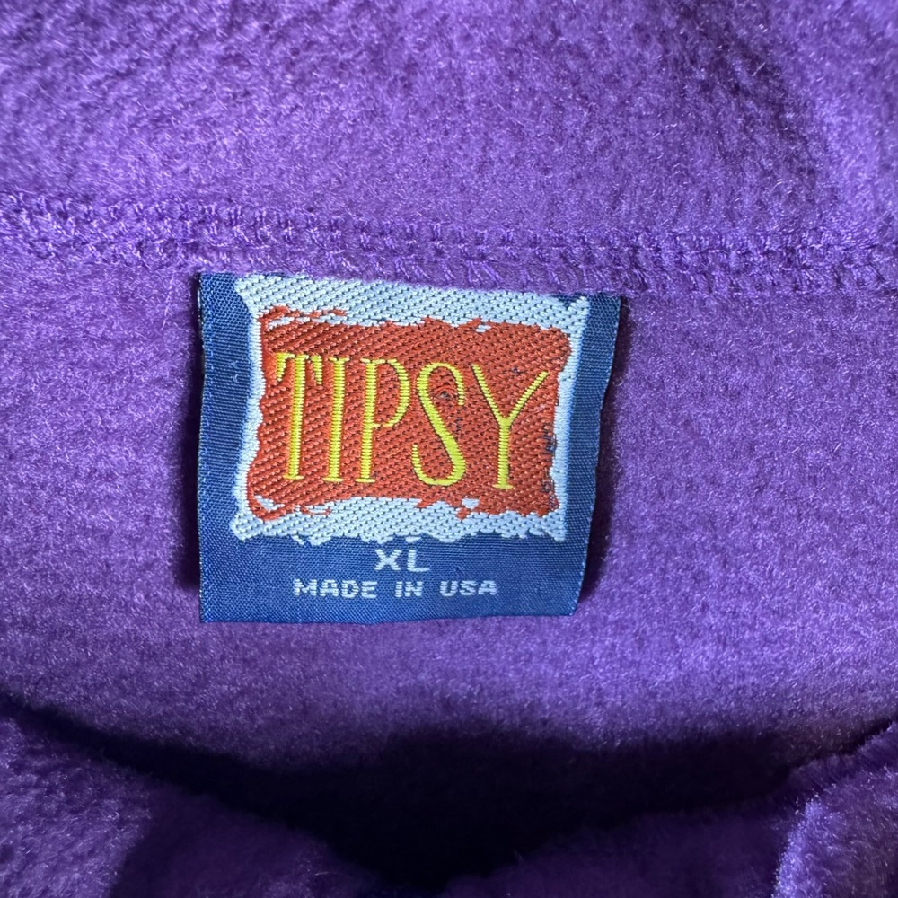 Tipsy Fleece Vest Mens XL Purple Montana Mountain Full Zip Made in USA - Picture 2 of 9